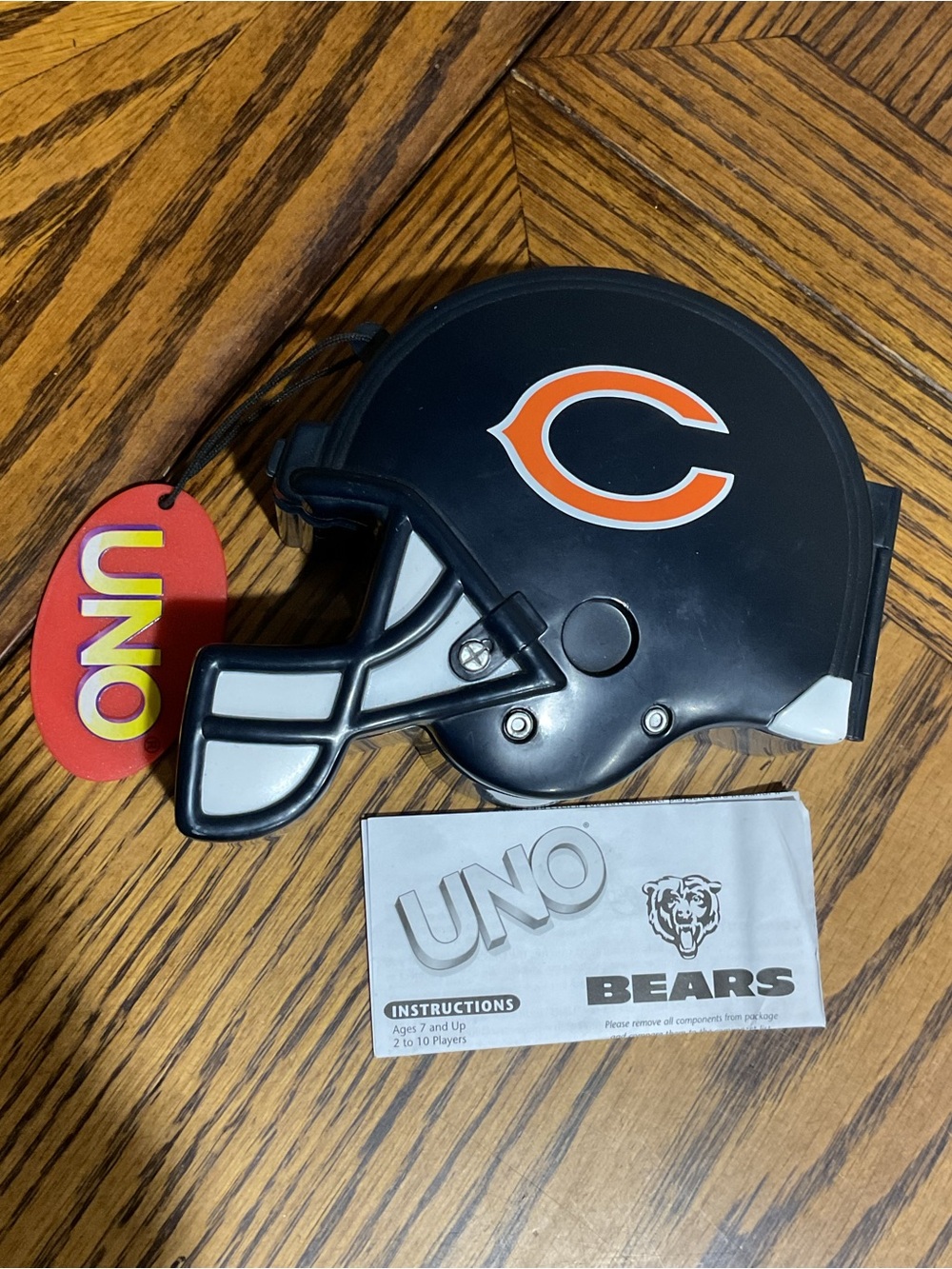 Mattel Chicago Bears Black and Orange Helmet UNO Case